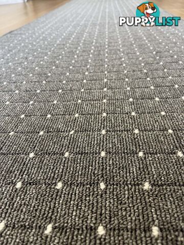 Roma Dots Dark Grey Hallway Runner 67CM Wide 14M 