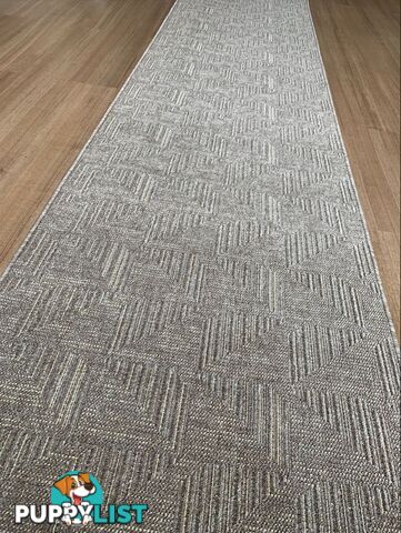 Roma Squares Mocha Hallway Runner 80CM Wide 14M  - POLAR MOCHA CREAM 80CM