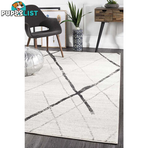 Oasis Noah White Grey Contemporary Rug 290X200cm  - OAS-452-GREY-290X200