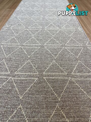 Roma Triangles Mocha Hallway Runner 80CM Wide 1M  - Aqaba Mocha 80Cm