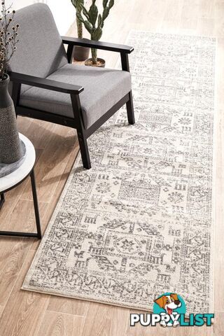 Chrome Addison Silver Runner Rug 400X80CM  - CRO-ADD-SIL-400X80