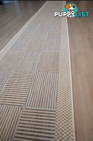 Suva Coffee Natural Squares 22 721 Hallway Runner Non Slip 6M  - 22 721 CN