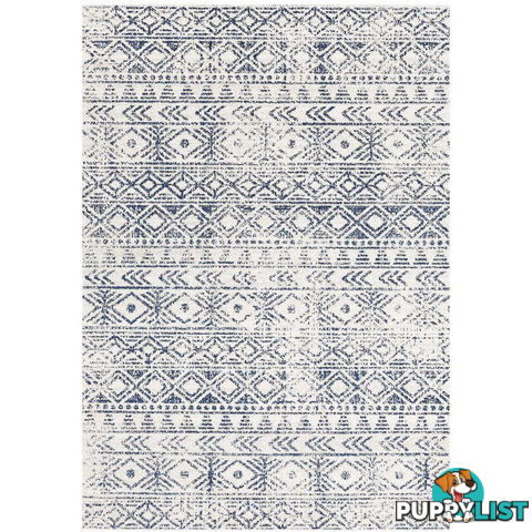 Oasis Ismail White Blue Rustic Rug 290X200cm  - OAS-456-BLUE-290X200