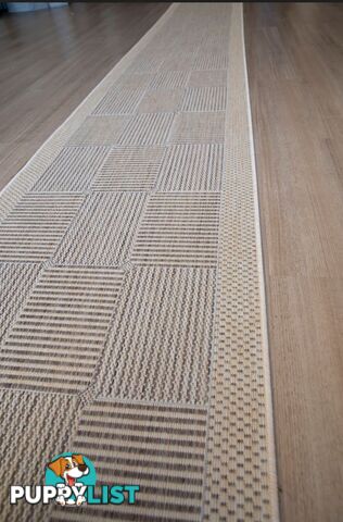 Suva Coffee Natural Squares 22 721 Hallway Runner Non Slip 8M  - 22 721 CN