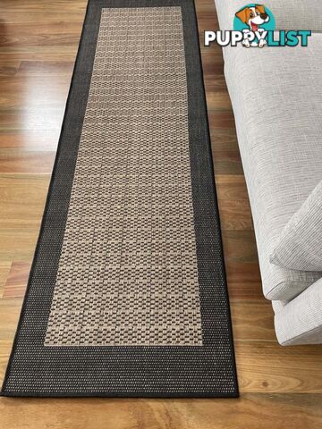 Suva Coffee Black 405 121 Hallway Runner Rug Non Slip 2.3M 