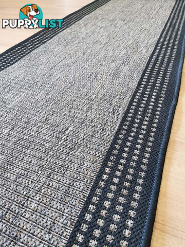 Sorrento Beige Black Border Hallway Runner Non Slip 66CM Wide 14M  - Seaspray 734 J48