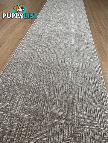 Roma Squares Mocha Hallway Runner 80CM Wide 14.5M  - POLAR MOCHA CREAM 80CM