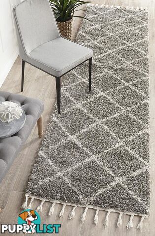 Saffron 22 Grey Runner Rug 400X80CM  - SAF-22-GRY-400X80