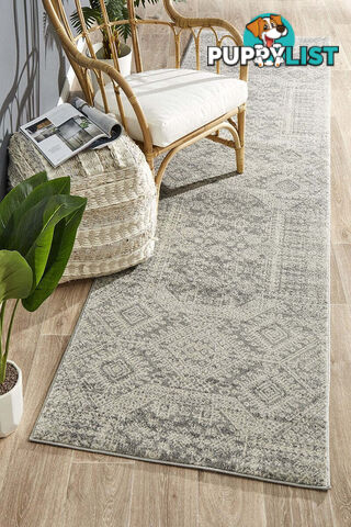 Mirage Zelda Silver Grey Runner Rug 500X80CM  - MIR-351-SIL-500X80