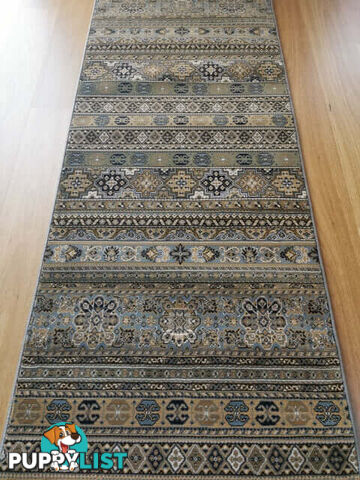 Afghan Wedgwood Blue Hallway Runner 80CM Wide 5M  - Afghan 135 Wedgwood Blue