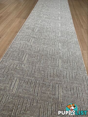 Roma Squares Mocha Hallway Runner 67CM Wide 5.5M  - POLAR MOCHA CREAM 67CM