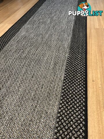 Chino 1584 Grey Black Hallway Runner Non-Slip 80CM wide 13M 