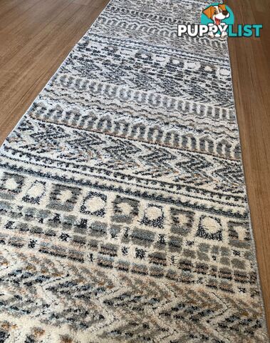 Boho Ivory Beige Hallway Runner 80CM Wide 13.5M  - Carvan Ivory Beige 8494