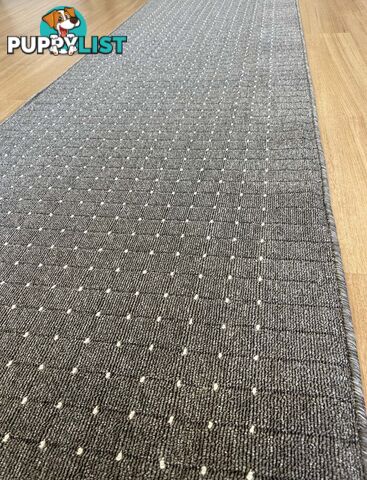 Roma Dots Dark Grey Hallway Runner 80CM Wide 17M  - Stanford Lead Sugar