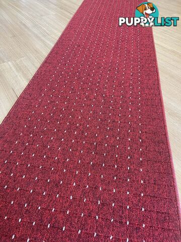 Roma Dots Red Hallway Runner 80CM Wide 13.5M 