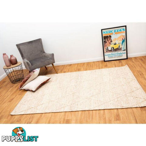 Diamond Beige Felted Wool Rug 155 x 225CM  - BCOLOMBO-BEIGE