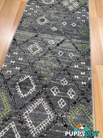 Seville Grey Green Hallway Runner 80CM Wide 7.5M  - AXON-614567-Grey-Green-Runner