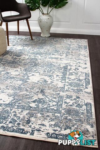 Kendra Yasmin Distressed Transitional Rug White Blue Grey 230X160CM  - KEN-1734-WHI-230X160