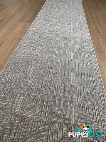 Roma Squares Mocha Hallway Runner 67CM Wide 3M  - POLAR MOCHA CREAM 67CM