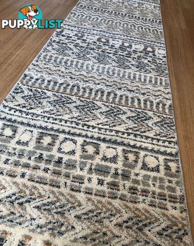 Boho Ivory Beige Hallway Runner 80CM Wide 14.5M  - Carvan Ivory Beige 8494