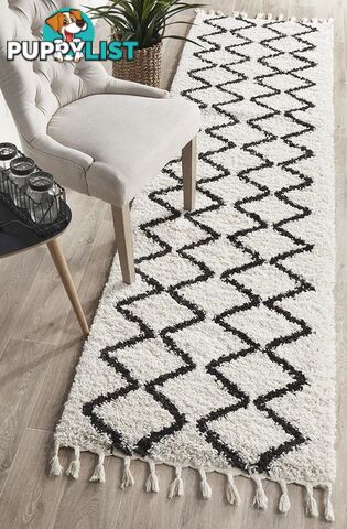 Saffron 11 White Runner Rug 200X80CM  - SAF-11-WHT-200X80