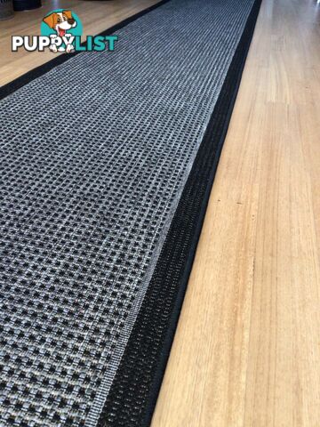 Chino 2822 Silver Black Hallway Runner Non-Slip 67CM Wide 10M  - Chino-2822-Silver-Black 67cm