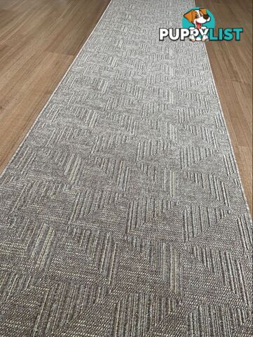 Roma Squares Mocha Hallway Runner 80CM Wide 16.5M  - POLAR MOCHA CREAM 80CM