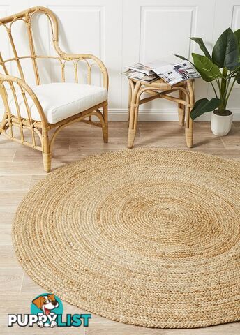 Natural Jute Round Rug 150x150cm  - ATR-POLO-NAT-150X150