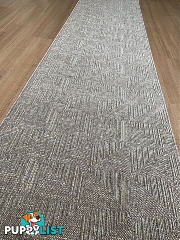 Roma Squares Mocha Hallway Runner 80CM Wide 17M  - POLAR MOCHA CREAM 80CM