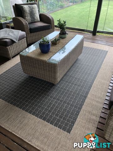 Suva Black Coffee Flat Woven Rubber Backed Rug 405 112 200x290cm  - C405-112