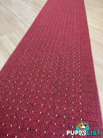 Roma Dots Red Hallway Runner 80CM Wide 8M 