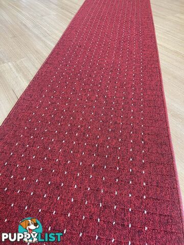 Roma Dots Red Hallway Runner 80CM Wide 5.5M 