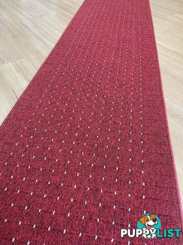 Roma Dots Red Hallway Runner 80CM Wide 12.5M 