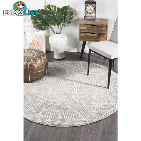 Oasis Kenza Contemporary Silver Round Rug 240X240cm  - OAS-457-SIL-240X240