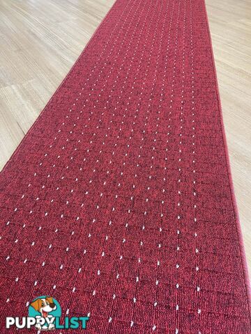 Roma Dots Red Hallway Runner 80CM Wide 7.5M 