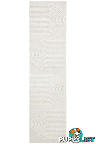 Lotus Abbey White Runner Rug 500X80CM  - LOT-ABBEY-WHITE-500X80