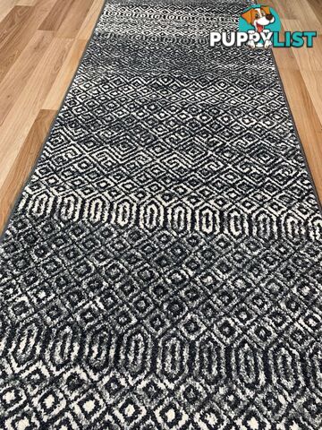 Seville Black White Hallway Runner 80CM Wide 14M  - AXON-E614633-574-Runner