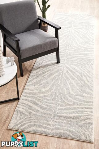 Chrome Savannah Silver Runner Rug 400X80CM  - CRO-SAV-SIL-400X80