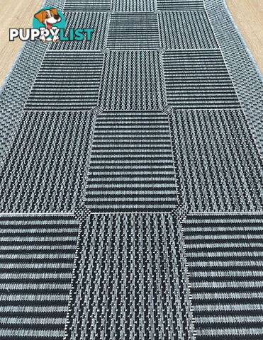 Suva Squares Black Grey 22 212 Hallway Runner Non Slip 6M  - Suva Black Grey 22/212