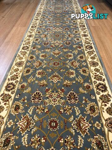 Traditional Hall Runner Agrabah Light Blue High Quality 5.5m  - ARG-173-DZ2-5.5