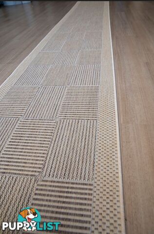 Suva Coffee Natural Squares 22 721 Hallway Runner Non Slip 16M  - 22 721 CN