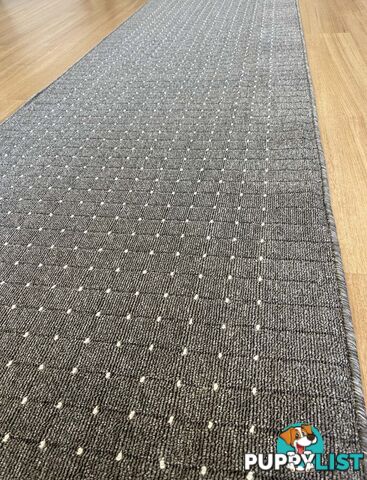 Roma Dots Dark Grey Hallway Runner 80CM Wide 7.5M  - Stanford Lead Sugar 80cm