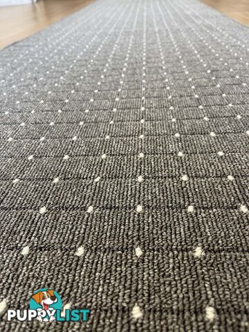 Roma Dots Dark Grey Hallway Runner 67CM Wide 13M  - Stanford Lead Sugar 67cm