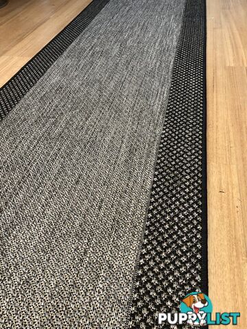 Chino 1584 Grey Black Hallway Runner Non-Slip 80CM wide 9.5M 