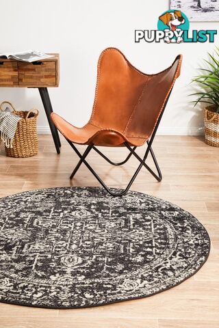 Evoke Scape Charcoal Transitional Round Rug 200X200CM  - EVO-253-CHAR-200X200