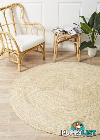 Round Jute Natural Rug Bleached 240x240cm  - ATR-POLO-BLE-240X240