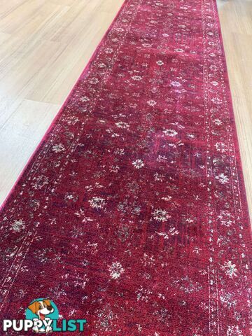 Tavarnelle Burgundy Cream Hallway Runner 80CM Wide 10M  - 6299