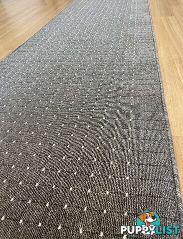 Roma Dots Dark Grey Hallway Runner 80CM Wide 5.5M  - Stanford Lead Sugar 80cm