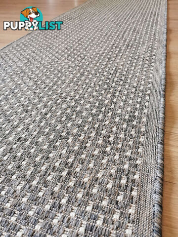 Sorrento Silver C Hallway Runner Non Slip 66CM Wide 14.5M  - Seaspray 3787 W71 E