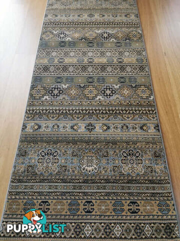 Afghan Wedgwood Blue Hallway Runner 80CM Wide 5.5M  - Afghan 135 Wedgwood Blue